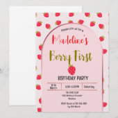 Cute Berry First Arch invitation Einladung (Vorne/Hinten)