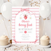 Cute Berry First Girl 1st Birthday Einladung