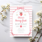Cute Berry First Girl 1st Birthday Einladung