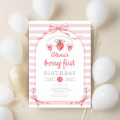 Cute Berry First Girl 1st Birthday Einladung