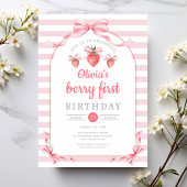 Cute Berry First Girl 1st Birthday Einladung