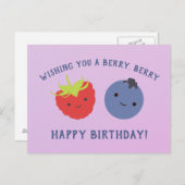 Cute Berry Happy Birthday Kawaii Berries Postkarte (Vorne/Hinten)