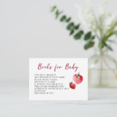 Cute Berry Strawberry Baby Shower Book Request Begleitkarte (Stehend Vorderseite)