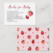 Cute Berry Strawberry Baby Shower Book Request Begleitkarte (Vorne/Hinten)