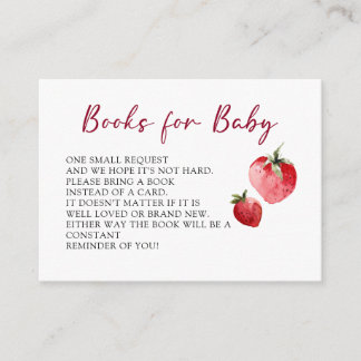 Cute Berry Strawberry Baby Shower Book Request Begleitkarte