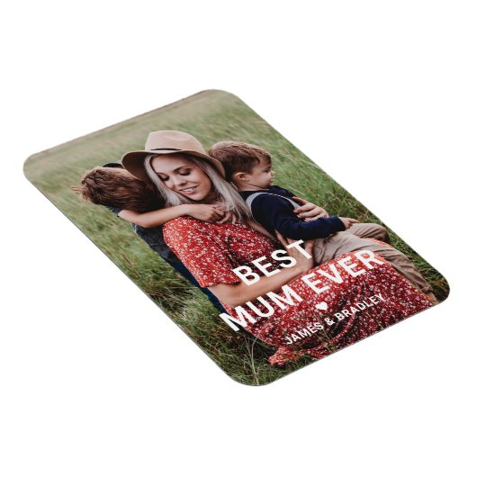 Cute BEST MUM EVER Heart Mother's Day Photo Magnet (Rechte Seite)