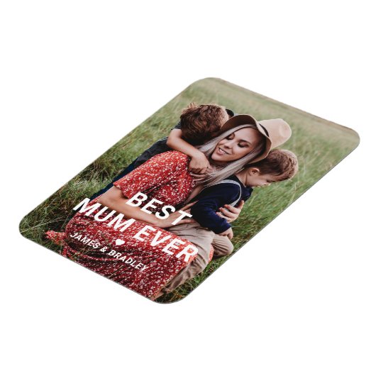 Cute BEST MUM EVER Heart Mother's Day Photo Magnet (Linke Seite)