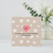 Cute BFF-Geburtstag  Einladung (Stehend Vorderseite)