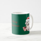 Cute Bichon Frise at Christmas Kaffeetasse (VorderseiteRechts)