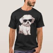 Cute Bichon Frise Dog Sunglasses T-Shirt (Vorderseite)