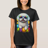 Cute Bichon Frise Easter Eggs Dog Costume Womens M T-Shirt (Vorderseite)
