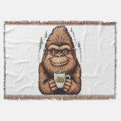 Cute Bigfoot Drinking Coffee  Funny Sasquatch  Decke (Vorderseite)