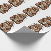 Cute Bigfoot Drinking Coffee Funny Sasquatch Geschenkpapier (Ecke)
