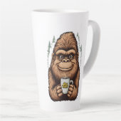 Cute Bigfoot Drinking Coffee  Funny Sasquatch  Milchtasse (Rechte Ecke)