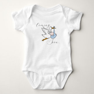 Cute Bird & Baby Scripted Coming Soon Baby Strampler