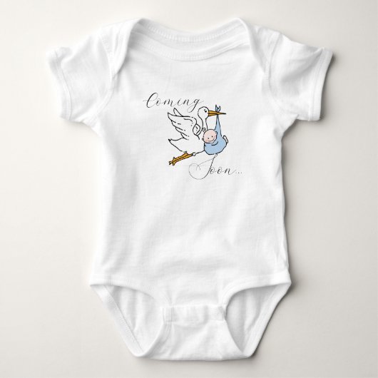 Cute Bird & Baby Scripted Coming Soon  Baby Strampler (Vorderseite)