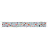 Cute Bird Blue Robin Winter Christmas Pattern Satinband (Vorderseite)