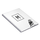 Cute Bird Custom Your Initial Letter  Notizblock (Rechte Seite)