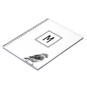 Cute Bird Custom Your Initial Letter  Notizblock (Linke Seite)