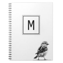 Cute Bird Custom Your Initial Letter 