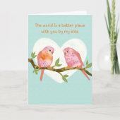 Cute Bird Love Valentine’s Day  Karte (Vorderseite)
