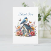 Cute bird lovers  dankeskarte (Stehend Vorderseite)