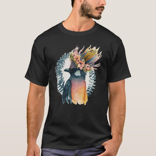 Cute Bird Of Paradise Bird Flower Crown Pet Birds  T-Shirt (Vorderseite)