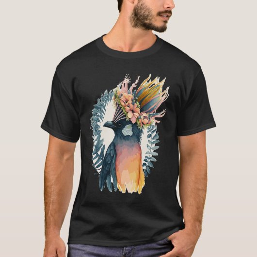 Cute Bird Of Paradise Bird Flower Crown Pet Birds  T-Shirt (Vorderseite)