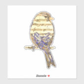 Cute Bird with Music Notes Customize  Aufkleber (Blatt)