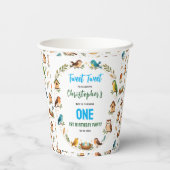 Cute Birds 1st Birthday Party – Fun Kids Pappbecher (Rückseite)