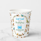 Cute Birds 1st Birthday Party – Fun Kids Pappbecher (Vorderseite)