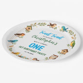 Cute Birds 1st Birthday Party – Fun Kids  Pappteller (Schrägansicht)