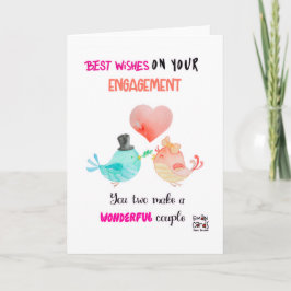 Cute Birds Engagement Card Karte