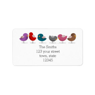 Cute Birds Return Address Adressaufkleber