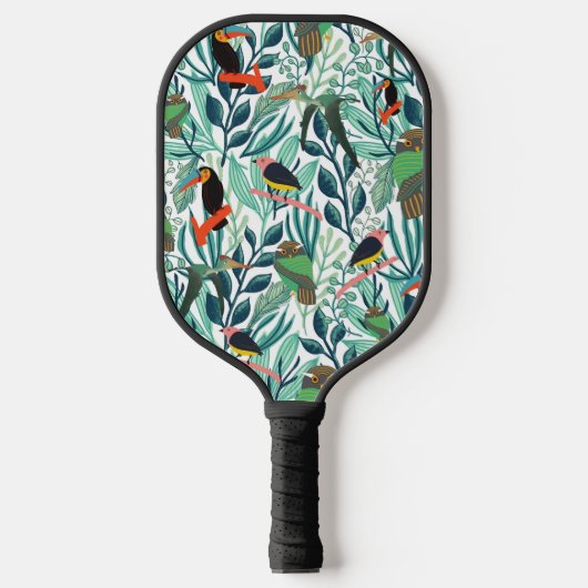 Cute Birds seamless pattern Pickleball Schläger (Vorderseite)