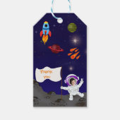 Cute Birthday Astronaut Space Cartoon Geschenkanhänger (Vorderseite)
