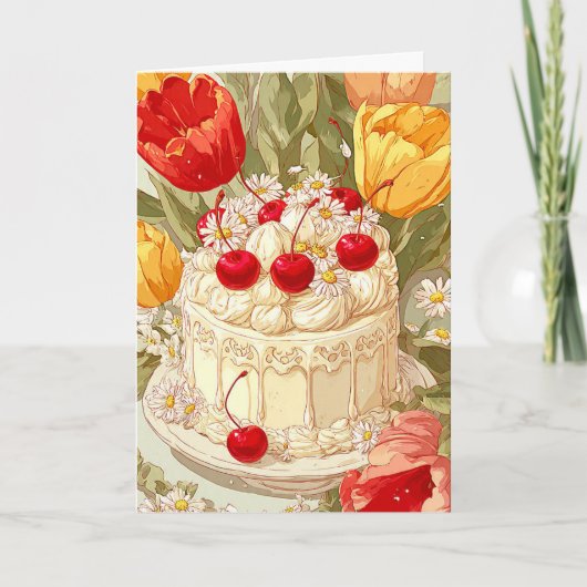 Cute Birthday Cake Celebration Card Karte (Vorderseite)
