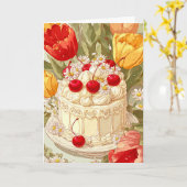 Cute Birthday Cake Celebration Card Karte (Gelbe Blume)