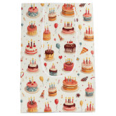 Cute Birthday Cakes Gift Bag Mittlere Geschenktüte (Rückseite)