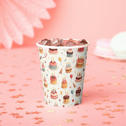 Cute Birthday Cakes Paper Party Cups Pappbecher (Insitu)