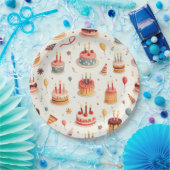 Cute Birthday Cakes Plates Pappteller (Party)