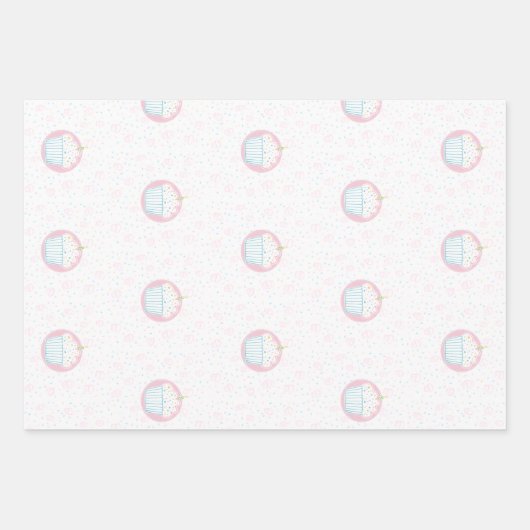 Cute Birthday Cupcake with Candle Geschenkpapier Set (Vorderseite 2)