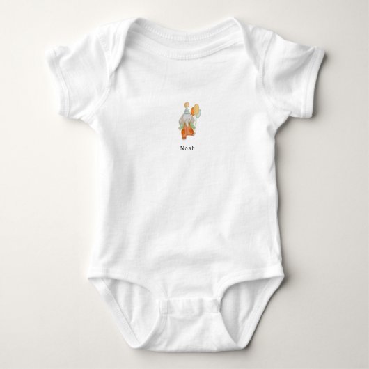 Cute Birthday Elephant With Balloons Romper Baby Strampler (Vorderseite)