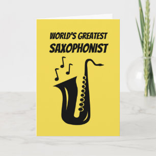 Cute Birthday greeting card for saxophone player Karte