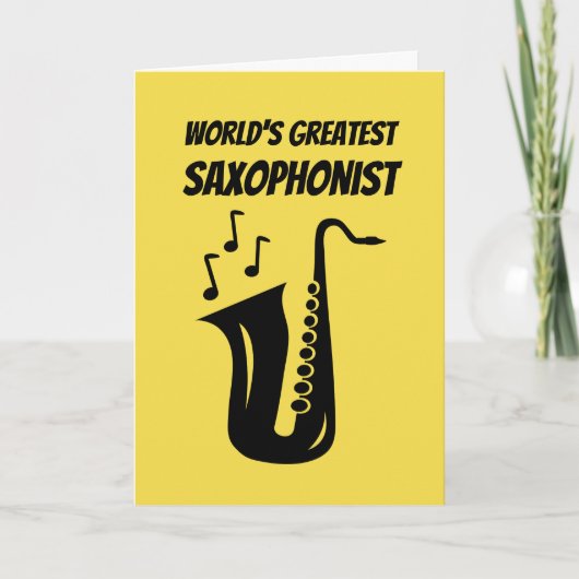 Cute Birthday greeting card for saxophone player Karte (Vorderseite)
