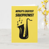 Cute Birthday greeting card for saxophone player Karte (Gelbe Blume)