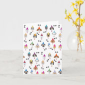 Cute Birthday Party Dogs Pattern Karte (Gelbe Blume)