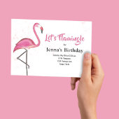 Cute Birthday Party Pink Flamingo Custom Einladung