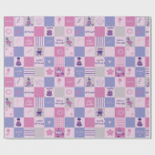 Cute Birthday Squares – Pink modern Pattern Geschenkpapier (Flach)