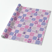 Cute Birthday Squares – Pink modern Pattern Geschenkpapier (Ungerollt)